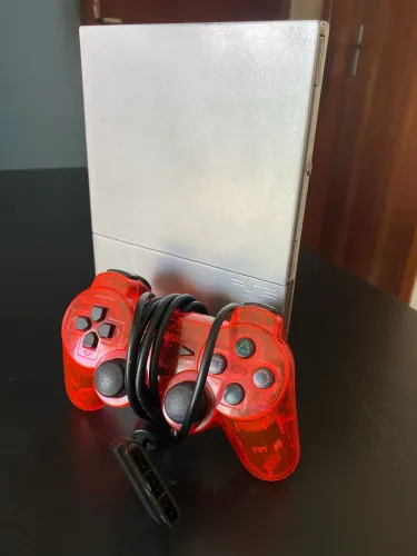 PlayStation 2 Slim Prata Completo 