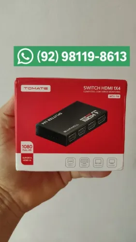 HDMI Switch Duplicador Splitter Cabo 1x4 Divisor Hub - NOVO