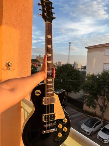 Guitarra memphis de braço colado, madeira verdadeira