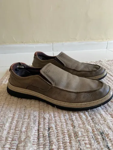 Sapato Democrata Masculino Casual em Couro Marrom Nº 41 - Confortável