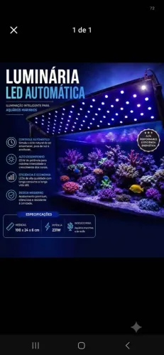 Luminaria NOVA 231W para corais - programação Wi-Fi