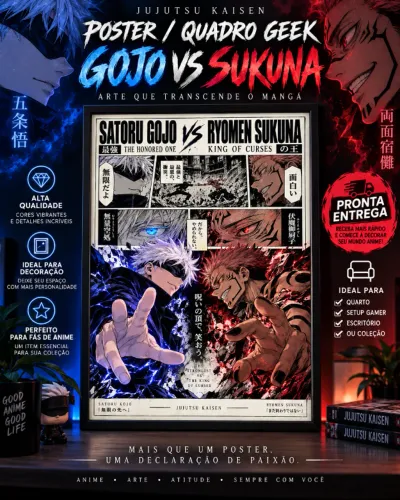 Quadro decorativo Gojo vs Sukuna - Jujutsu Kaisen ?