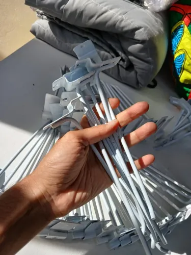 41x Ganchos para Expositor Canaletado 15cm Branco