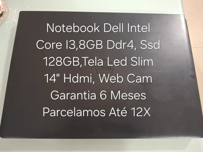 Notebook Dell Intel Core I3, 8GB Ddr4, Ssd 128GB, Tela 14" Slim - Garantia.