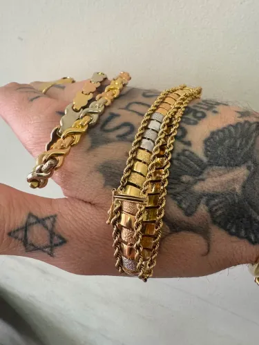Pulseira 3Ouros de ouro 8.57g 18k procedência garantia eterna
