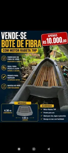 BOTE DE FIBRA (com motor de rabeta 7HP)