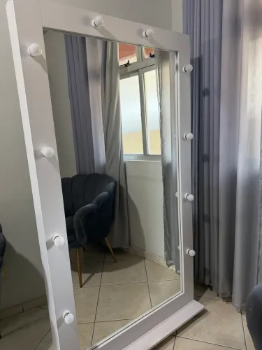 Espelho camarim laqueado branco