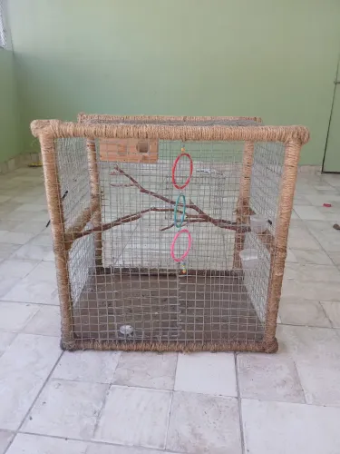 Gaiola para Calopsita artesanal 50x60 com acessorios