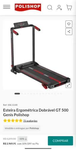 Esteira ergométrica dobrável Genis GT500