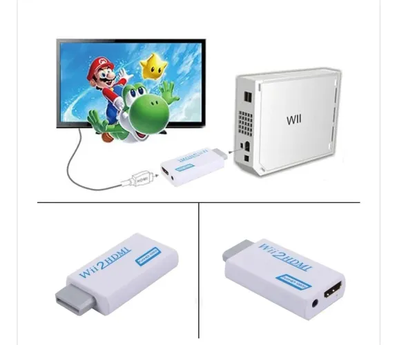 Adaptador cabo HDMI para Nintendo Wii TVs mais novas.