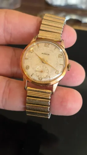 Relógio vintage Masson suíço plaquê de ouro 18k vintage 1948 marca rara de Porto Alegre RS