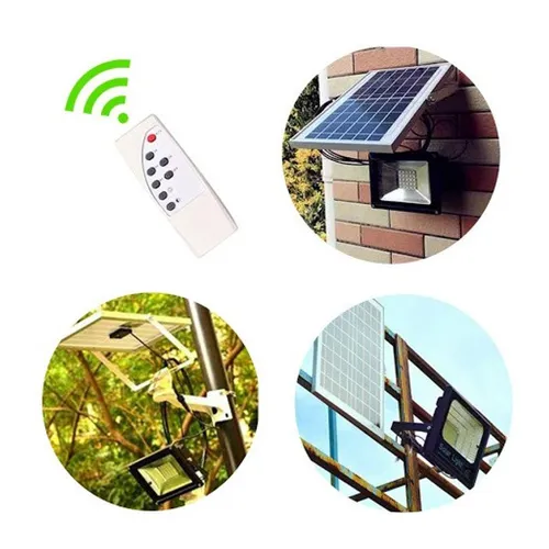 Refletor Solar Led 100w Solar Controle Remoto Energia Solar 