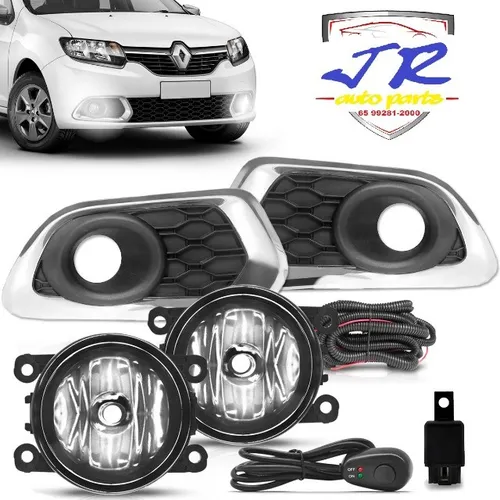 Kit Farol de Milha Renault Sandero 2015 2016 2017 2018 2019 Auxiliar Neblina