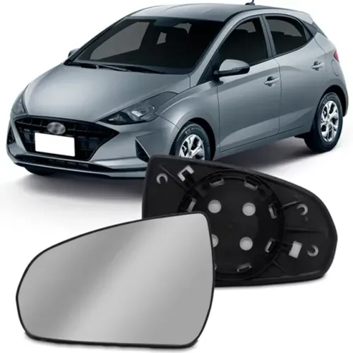 Lente Retrovisor Hyundai HB20 2020 à 2022 - Lente C/ Placa - LD LE - Metagal