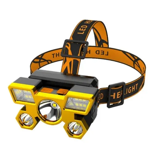 Lanterna Holofote De Cabeça 5 LED Super Brilhante USB Recarregável wpp.43. *