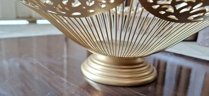 Fruteira de Metal Dourado - Estilo Vintage