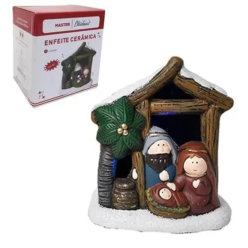 Presepio De Ceramica Casinha C/led 8276307