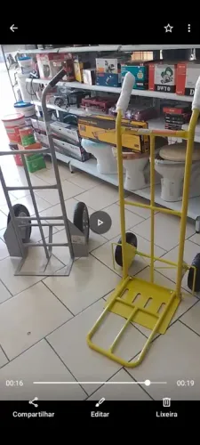 Carrinho de transporte 2 rodas 150kg amarelo