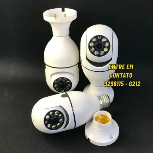 Camera Lampada Wifi 360 Sensor de Movimento-Entregamos 9h ás 23h