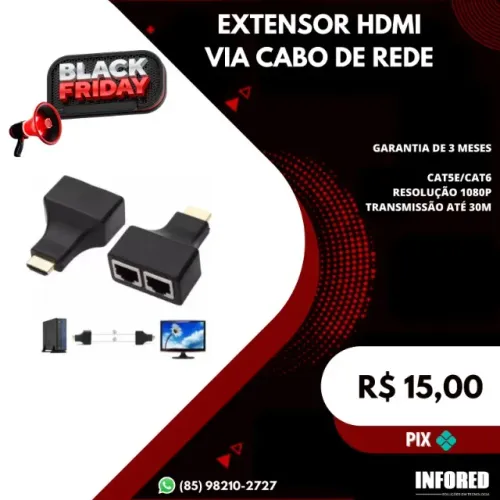 Extensor Hdmi via cabo de rede