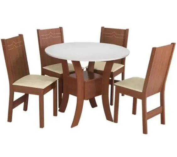 conjunto de mesa com 4 cardeiras