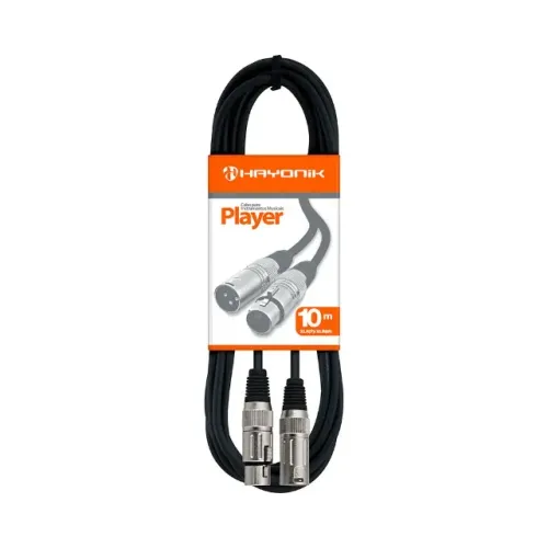 Cabo P/ Microfone Hayonik Player Xlr Xlr 10 Metros Preto - CB0481