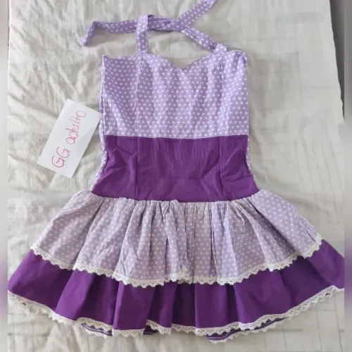 vestido de festa junina adulto lilás GG
