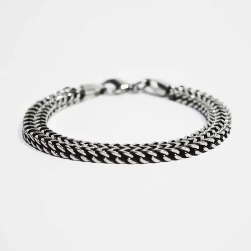 Pulseira masculina de aço inox nova (Troco por carregador Samsung de 25W preto)