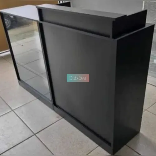 Balcão caixa preto + vitrine super promoção