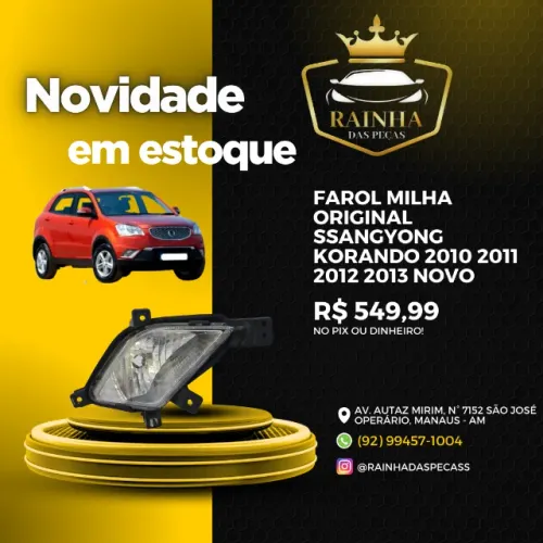 Farol Milha Original Ssangyong Korando 2010 2011 2012 2013 Novo 
