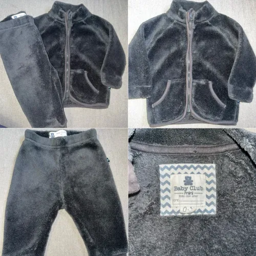 Conjunto de Frio Peluciado Baby Club - 0 a 3 meses, quentinho e fofo!