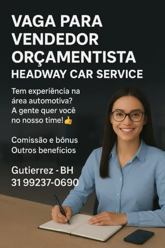 Vendedor e orçamentista em oficina mecanica de carros.