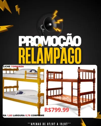 Promoção Relâmpago: Beliche de Madeira!