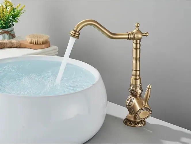 Torneira Retrô Vintage Floral Monocomando