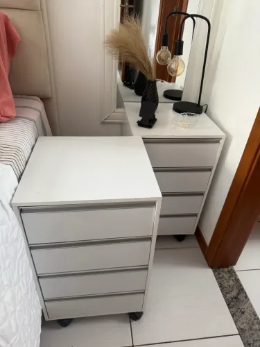 2 Gaveteiros  MDF - branco -  4 gavetas  