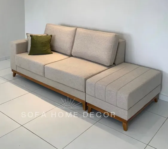 SOFÁ ROMULO COM BASE DE MADEIRA
