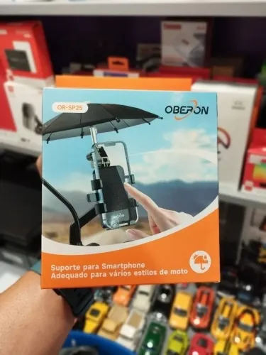 Suporte de moto de celular com Guarda-Chuva