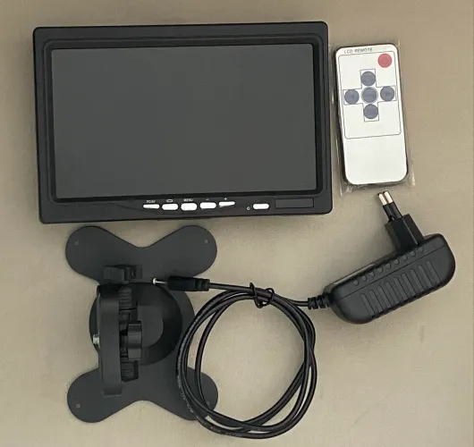 Tela monitor LCD 7 colorida com controle HDMI VGA av preto