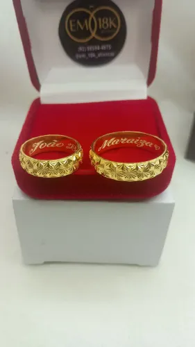Alianças Em Prata banhado a Ouro feitas por encomenda 