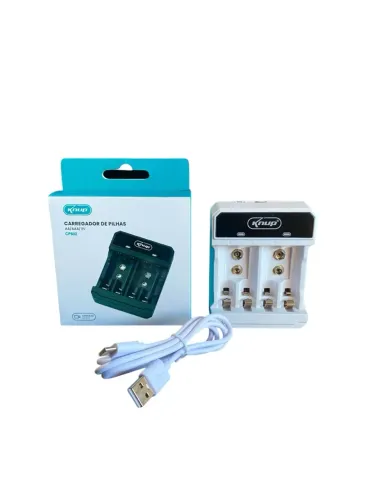 Carregador de Pilhas Knup CP602 - AA/AAA/9V