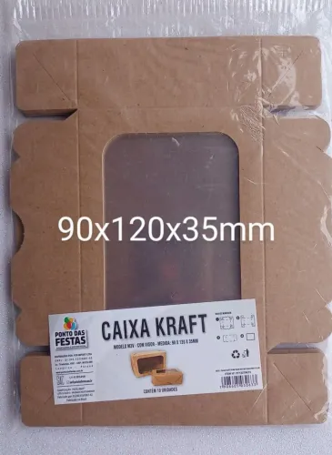 Caixa Kraft com visor.
