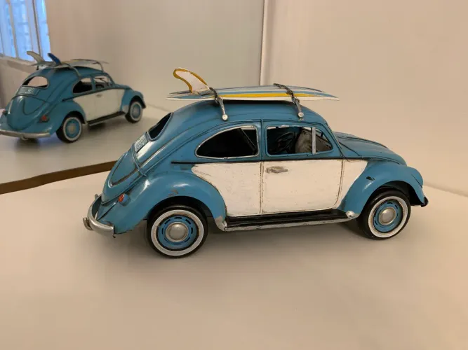 Mini Fusca de Metal Vintage 33cm