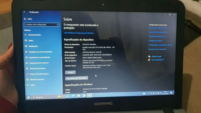 Notebook COMPAQ TELA DE 17P 