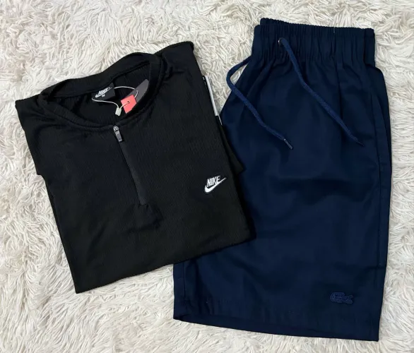Kit M Camisa Ziper e Short Sarja M