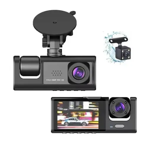 Gravador Veicular de Vídeo com 3 Câmeras Knup S137 1080P