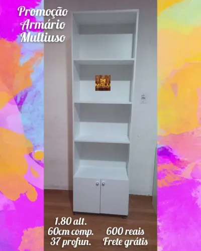 Armário Multiuso Branco 1.80m - Frete Grátis