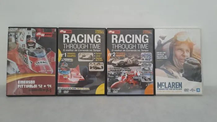 ** MT ORIGINAIS 4 DVDs de Corrida Emerson Fittipaldi + Mclaren + História das Corridas
