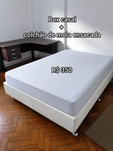 Cama box + colchão mola ensacada