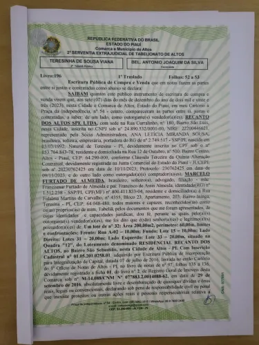 VENDE- SE URGENTE LOTE - BAIRRO SÃO SEBASTIÃO EM ALTOS/PI