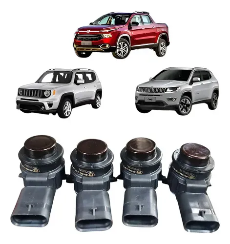 Kit 4 Sensor Estacionamento Jeep Renegade Compass Fiat Toro Marrom-escuro